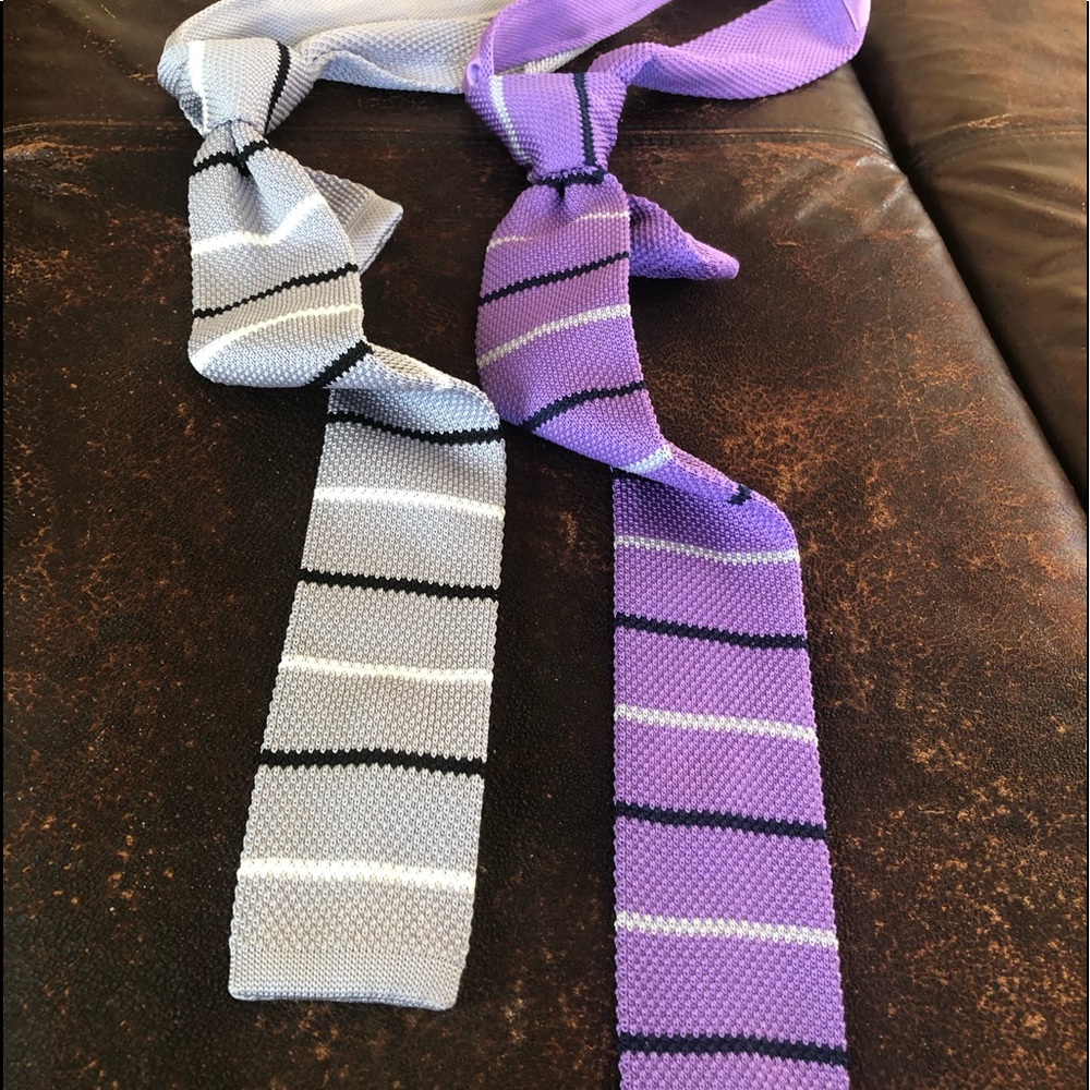 2 Knit Ties Handmade